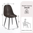 thumbnail image 2 of Homy Casa Modern Dining Chairs Set of 4, Mid-Century Fabric Kitchen Side Chairs with Metal Legs for Home, Sepia, 2 of 9