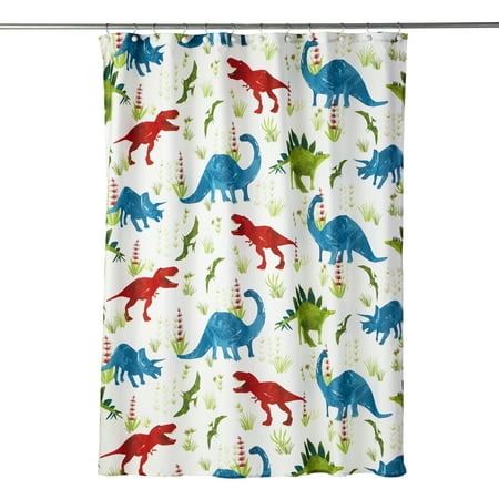 Dinosaur Shower Curtain, 70" x 72", Multicolor, Your Zone