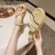 thumbnail image 1 of Zapatos de plataforma, zapatillas de mujer, zapatillas de plataforma de tacón plano, moda de Color sólido, tacones altos con cuentas, chanclas para mujer Casual36 Gao Jinjia LED, 1 of 1