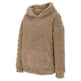 thumbnail image 5 of Hoodies for Women Hoodie 2024 Winter Solid Fuzzy Lined Long Sleeve Hoodies Flannel Thermal Pullover Tops With Pockets Hemlock, 5 of 6