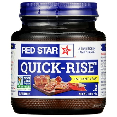 Red Star Quick-Rise Instant Yeasts, 4 oz (113.4 g) Multi-Use Jar, Fast-Acting Baking Yeasts