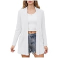 thumbnail image 2 of BiZtdJrK Women Solid Cardigans Long Sleeve Open Front Shrug Sweaters Lightweight Regular Fit Casual Cardigan with Pockets White L, 2 of 6