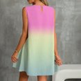 thumbnail image 6 of Summer Short Dress Womens Trendy Casual Gradient Color Sundress with Pockets Pleated Swing A-line Tank Dresses (S, Purple), 6 of 7