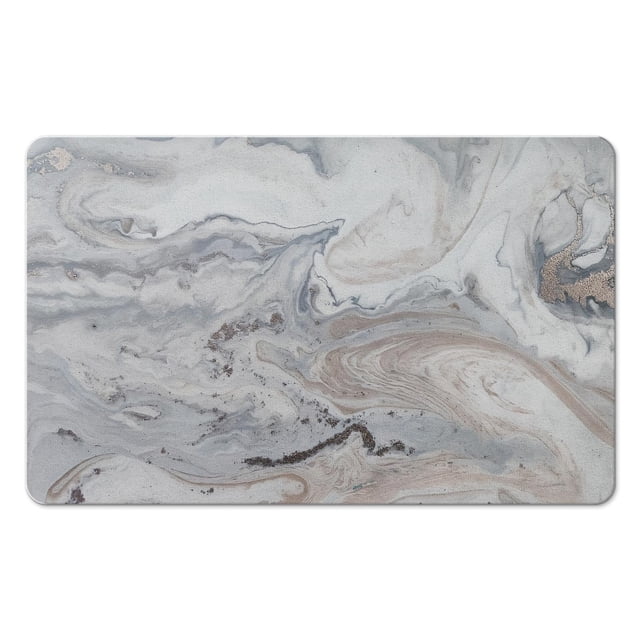 Luxury Microfiber Bathroom Rug Runner – 20x32 inches, Long & Soft Marble Bath Mat, Modern Non-Slip Floor Rug for Shower & Tub, Machine-Washable