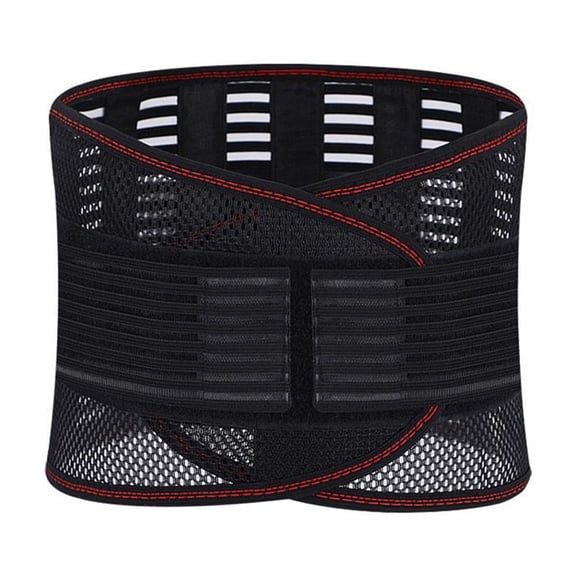 Rubber Polyester Lumbar Support Belt with Steel Bars, Breathable Adjustable Waist Trainer for Sports Exercise, S-2XL, 1 Count