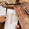 thumbnail image 4 of BUYISI 1 Set Wood Stamps Time Date Week Pattern For Handmade Diy Diary Scrapbooking Cards Embossing Craft Scrapbooking Supplies B, 4 of 5