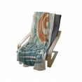 thumbnail image 4 of Vintage Boat Soft Flannel Fleece Throw Blanket, Retro Pop Art Summer Vacation Waves Palms Tropical Destinations, Cozy Plush for Indoor and Outdoor Use, 50" x 70", Mint Teal and Orange, by Ambesonne, 4 of 6