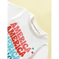 thumbnail image 4 of Bagilaanoe 4th of July Clothes for Toddler Baby Boys Short Sleeve Letter Print T-Shirts Tops + Shorts 3T 4T 5T 6T Kids Independence Day Outfits 2pcs Short Pants Set, 4 of 8