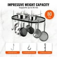 thumbnail image 3 of KFFKFF 32 inch Hanging Pot Rack Ceiling Mount Ceiling Pot Rack with 12 S Hooks, 3 of 9