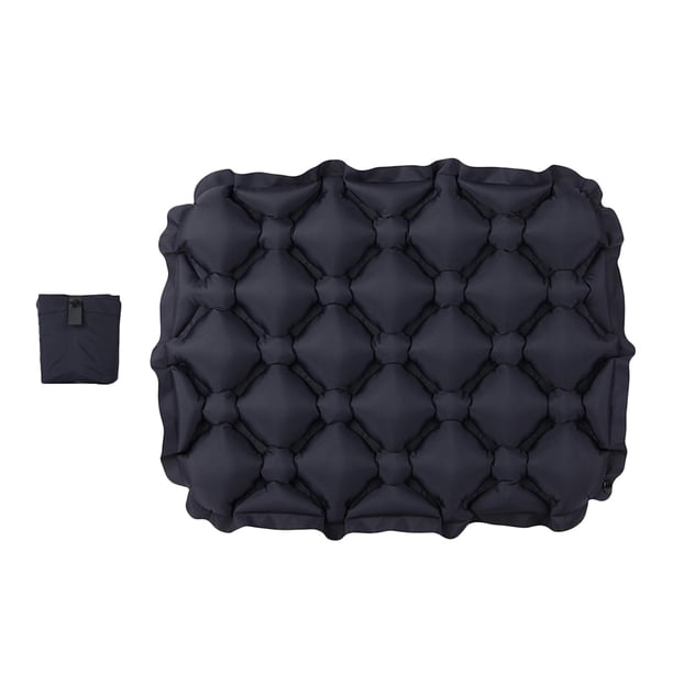 Cojín de asiento inflable almohadilla de asiento transpirable para picnics pisos deportes al aire libre Negro