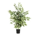 thumbnail image 6 of DecMode 38" Tall Artificial Ficus Tree in Realistic Leaves and Black Plastic Pot, 6 of 9