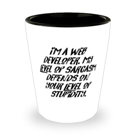 Surprise Web developer Gifts, I'm a Web Developer. My Level of, Birthday Gifts, Shot Glass For Web developer from Colleagues, Gifts for web developers, Cool web developer gifts, Unique web developer