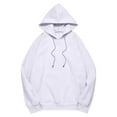 thumbnail image 4 of Moxiu Women's Hoodie Oversized Winter Solid Sweatshirts Fleece Hooded Pullover 2025 Basic Casual Tops Fall Preppy Sweater White,XXL, 4 of 6