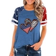thumbnail image 1 of Top Plisado Gradiente de las Mujeres, Cuello de la Tripulación Manga Corta Blusa Suelta para el Hogar Y el Uso Diario, Ligera Túnica de Moda Casual, 1 of 2
