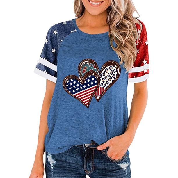 Top Plisado Gradiente de las Mujeres, Cuello de la Tripulación Manga Corta Blusa Suelta para el Hogar Y el Uso Diario, Ligera Túnica de Moda Casual