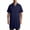 Navy, variant on Mens Factory Uniform Lab Coat Wear-Resistant Notch Collar Mid Length Overcoat Workwear Warehouse Painter Coats