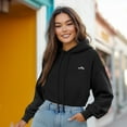 thumbnail image 3 of Dalix Salty Embroidery Fleece Hoodie Cropped Long Sleeve Drawstring Fall Spring Womens in Black 2XL XX-Large, 3 of 5