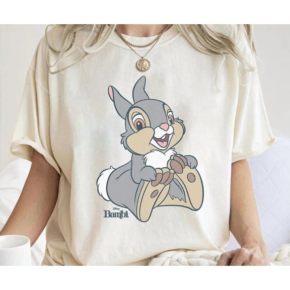 Disney Bambi Thumper Big Face Portrait T-Shirt, Bambi Shirt, Disneyland Family Matching Shirt, Magic Kingdom, Wdw Epcot Theme Parks-5Xl Shirt