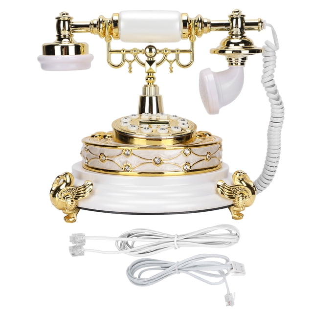MS‑811 Teléfono Fijo Europeo Clásico Teléfono Digital Vintage con Calendario Electrónico para Oficina en Casa