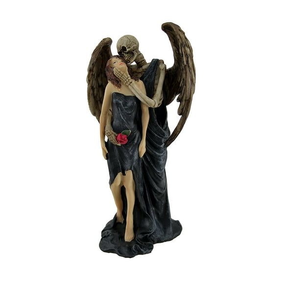 Zeckos Kiss of Death Gothic Skeleton Angel Statue