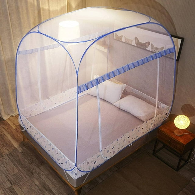 Fully Automatic Folding Yurt Mosquito Nets, Installation-Free, Three-Door, Square Top, Widened and Encrypted Mosquito Prevention