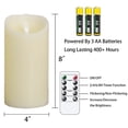 thumbnail image 4 of Mavandes 4&acirc;?x8&acirc;? Flameless Flickering Candles with Remote,Real Wax LED Battery Operated Pillar Candles with Timer,I, 4 of 6