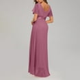 thumbnail image 5 of QUYUON Wedding Guest Dresses for Women Cocktail Dresses for Women Evening Party Elegant Formal Maxi Dress Summer Casual Backless V-Neck Short Sleeve A-Line Long Gown Style D-2677 Purple XL, 5 of 9