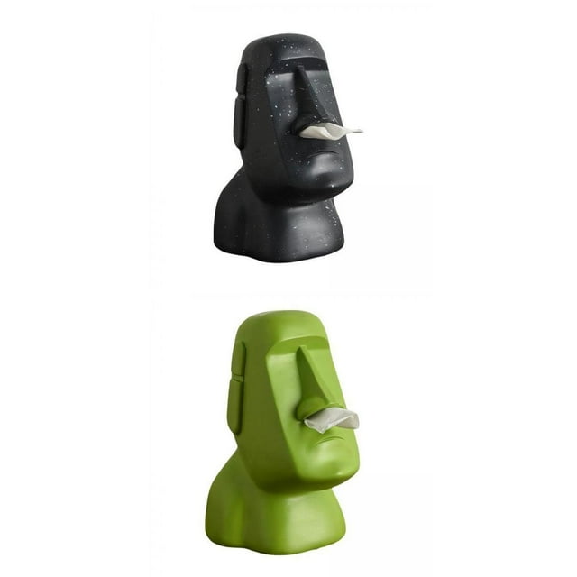 Abbracc Distributeur Moderne de Serviettes en Papier Porte-Serviettes avec Figurines Vert+noir