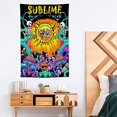 thumbnail image 3 of Sublime Sun Trippy Wall Art Psychedelic Mushrooms Colorful Hippie Tapiz para colgar en la pared para dormitorio 150x130 (Molido) JAMW Sencillez, 3 of 5