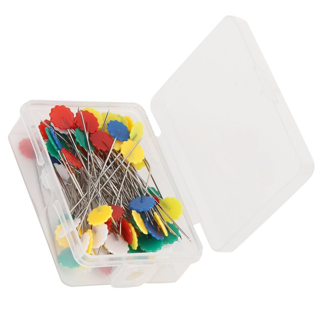 Sewing Pins Stitching Colorful Plum Blossom Components One Box Including 100Pcs Decoration Bowknot Maker Needle Button Home Positioning Needle Fixed Needle