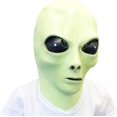 thumbnail image 5 of Máscara alienígena que brilla en la oscuridad con llavero de juguete flexible alienígena verde, 5 of 5
