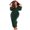 Green, variant on BrilliantMe Women Christmas Hooded One-piece Trousers Coral Fleece Zipper Jumpsuit Santa Romper Green S