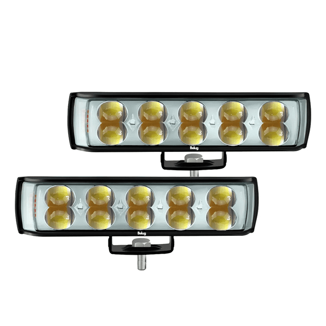 Par Faros Auxiliares Led De Lupa 6 Color Luz De Moto 44000lm 10 led Belug, Negro