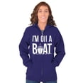 thumbnail image 3 of Funny I'm On a Boat Fishing Joke Zip Up Hoodie Men's Women's Brisco Brands M, 3 of 6