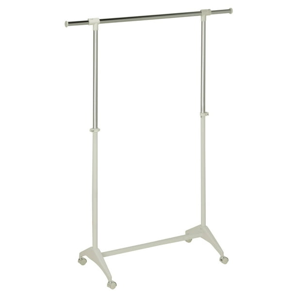 Mainstays Adjustable 2 Tier Rolling Garment Rack Adjustable Design Walmart Com Garment Racks Rolling Garment Rack Clothing Rack
