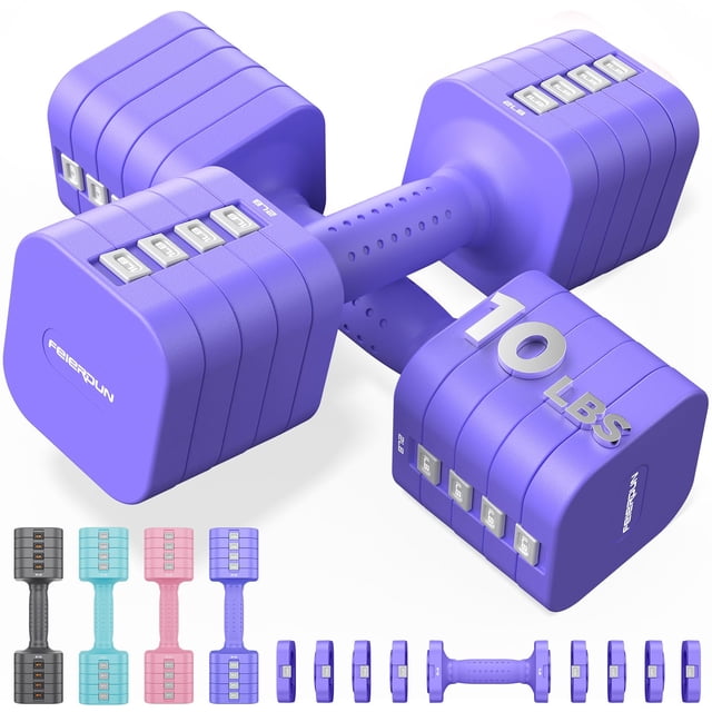 Juego de mancuernas FEIERDUN 5 en 1 ajustables de 10 kg/5 kg