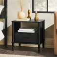 thumbnail image 5 of Pemberly Row Modern 20" Spindle Leg Solid Wood Nightstand in Black, 5 of 12