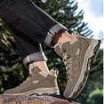 thumbnail image 5 of NOKIO Men's Hiking B𝗈𝗈𝑡𝑠 Wate𝗋proof Non-S𝗅ip Athlet𝗂c Booties Hight Toe La𝖼e Up Sneakers Comfortable Lightweight Sport Shoes with Wear-Res𝗂st𝖺𝗇𝗍 Sole for Outdoor Camping Climbing, 5 of 8