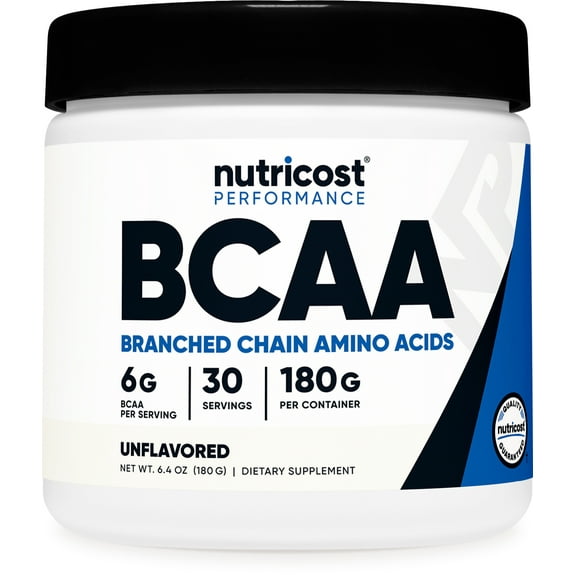 Nutricost BCAA Powder- 2:1:1 (Unflavored) Supplement 30 Servings