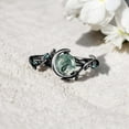 thumbnail image 2 of JEWELRYTREASURE 5 mm / 0.8 CT Natural Moss Agate Ring 925 Sterling Silver Ring Nature Inspired Emerald Leaf Ring Customized Jewelry Gift for Women, 2 of 3