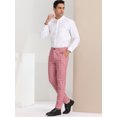 thumbnail image 4 of Pantalonescuadros de vestir pahombre, ajustados, con parte delanteplana, estampados,cuadros de negocios RoBlanco M, 4 of 6