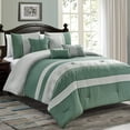 thumbnail image 1 of HGMart Bedding Comforter Set Bed In A Bag - 7 Piece Luxury Embroidery Microfiber Bedding Sets - Oversized Bedroom Comforters, King Size, Teal, 1 of 5