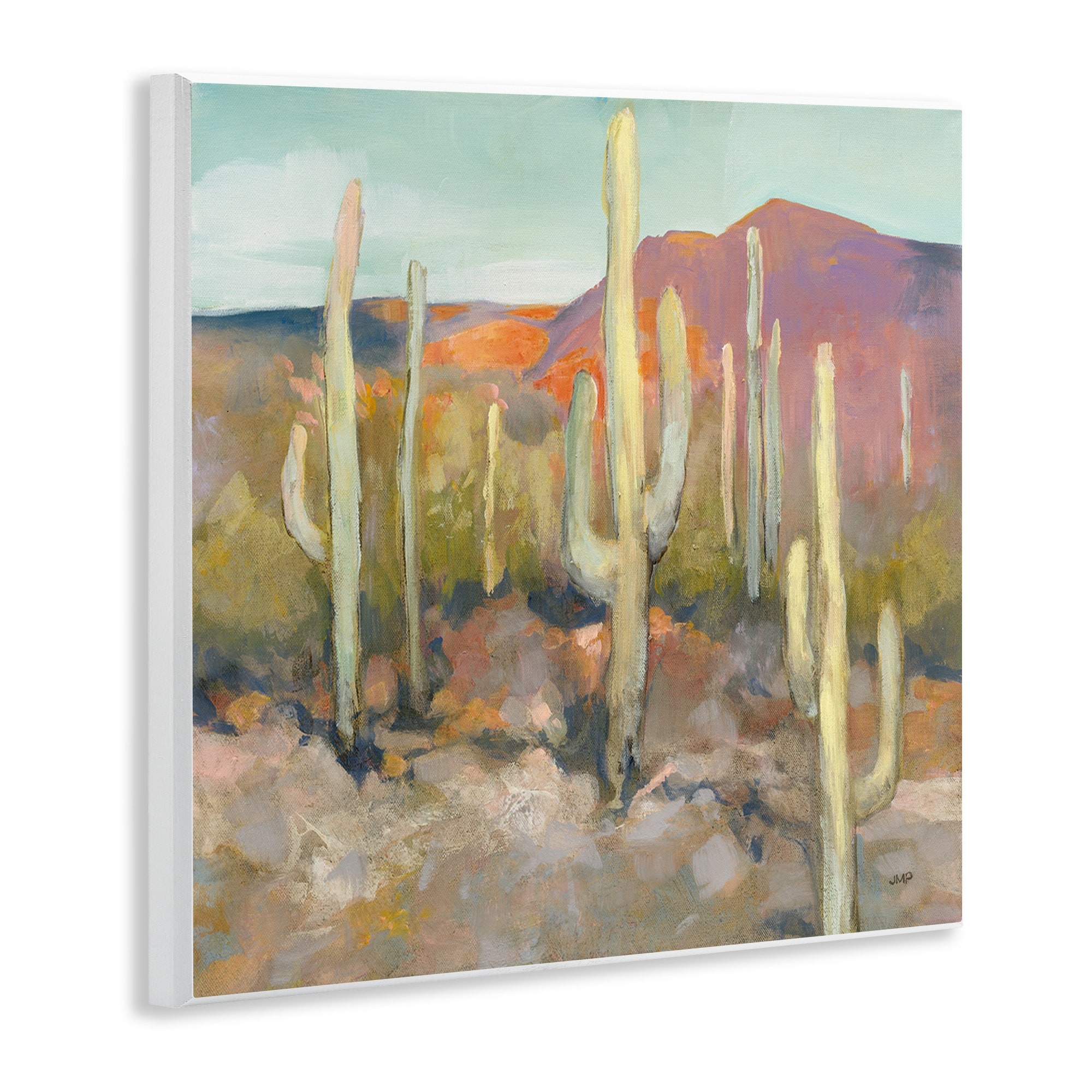 Stupell Industries Cactus Plant Desert Landscape Soft Southwestern Plant Painting, 12 x 12,Design by Julia Purinton