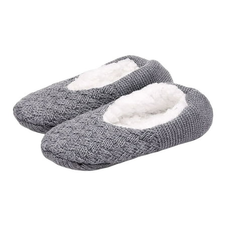 

maytalsoy Floor Sock Living Room Bedroom Soft Plush Winter Warm Slipper Home Hotel Portable Unisex Simple Design Nonslip Slippers Light Grey Type 1