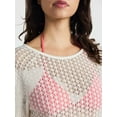 thumbnail image 3 of No Boundaries Crochet Raglan Dress Swim Coverup with Long Sleeves, Women's, 3 of 3