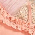 thumbnail image 4 of Gubotare Baby Girl Outfits Toddler Baby Girls Summer Clothes Smocked Short Sleeve T-Shirt Tops Ruffled Plaid Short Sets Cute Outfits 2Pcs 6 9 12 18 24 Months 2T 3T 4T 5T (Light Pink,5-6 Years), 4 of 9