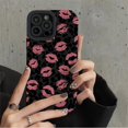 thumbnail image 3 of Funda de teléfono con estampado de leopardo y beso de labios rosas, carcasa de silicona suave para iPhone 15, 14, 13, 12, 11 Pro Max, 7, 8 Plus, X, XS, XR, 3 of 5