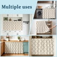 thumbnail image 6 of Beige Moroccan Sink Skirt 11"W x 13"L,Dustproof Under Sink Curtain Skirt for Bathroom Kitchen,Morocco Geometric Quatrefoil Lattice Adhesive Short Curtain Vanity Cover for Laundry Closet Shoe Rack, 6 of 8