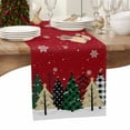 thumbnail image 3 of Christmas Table Runner Buffalo Plaid Xmas Tree Forest Table Runners Red Cotton Linen Dresser Scarf Kitchen Dining Table Decor for Christmas Holiday Party Decor 13x36 Inch, 3 of 9