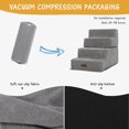 thumbnail image 6 of Dog Stairs for Small Dogs & Cats, 4-Step Non-Slip Pet Steps for Beds & Couches, Grey, 18.5" H, 6 of 12